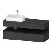 Duravit Meuble sous lavabo Qatego 140x55x60cm, gris m/Gr m, Pl, B l, B-1