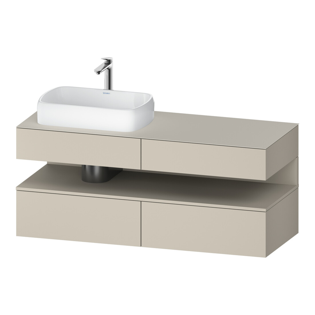Duravit Meuble sous lavabo Qatego 140x55x60cm, T m, Pl, évier gauche, niche