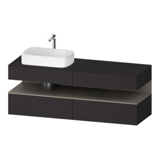 Duravit Meuble sous-lavabo Qatego 160x55x60 cm, avec porte, blanc laqué, brillant