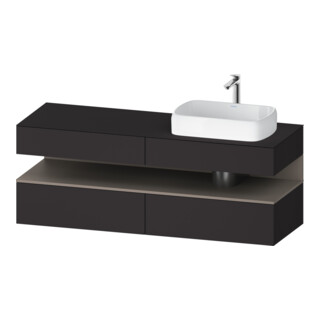 Duravit Meuble sous-lavabo Qatego 160x55x60 cm, avec porte et tiroir, placage, évier droit
