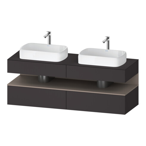 Duravit Meuble sous lavabo Qatego 160x55x60 cm, avec porte, plan, lavabo double face