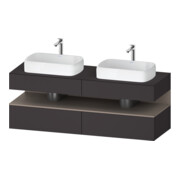 Duravit Meuble sous lavabo Qatego 160x55x60 cm, avec porte, plan, lavabo double face