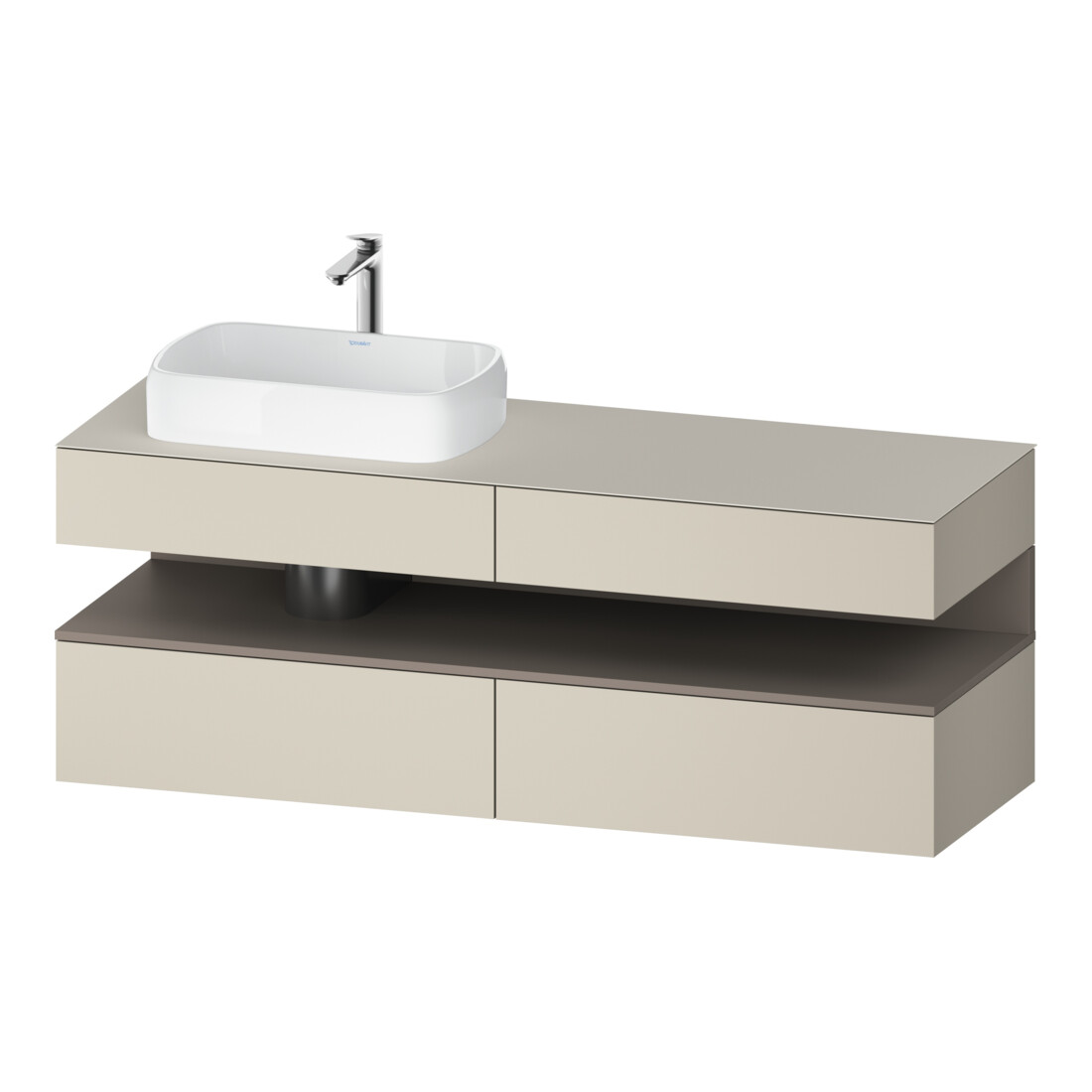 Duravit Meuble sous-lavabo Qatego 160x55x60 cm, avec porte/tiroir, Pl, évier gauche