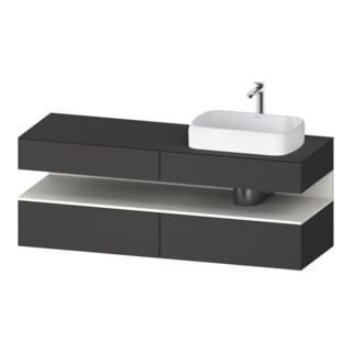 Duravit Meuble sous lavabo Qatego 160x55x60 cm, blanc, avec porte, niche
