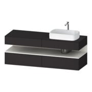 Duravit Meuble sous lavabo Qatego 160x55x60 cm, blanc, avec porte, plan, niche