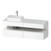 Duravit Meuble sous-lavabo Qatego 160x55x60 cm, blanc brillant/blanc mat, gauche-1