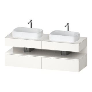 Duravit Meuble sous-lavabo Qatego 160x55x60 cm, blanc brillant/blanc mat, Pl, B bs, B