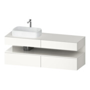 Duravit Meuble sous-lavabo Qatego 160x55x60 cm, blanc brillant/blanc mat, Pl, évier gauche-1