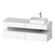 Duravit Meuble sous-lavabo Qatego 160x55x60 cm, blanc brillant/blanc mat, placage, évier droite-1