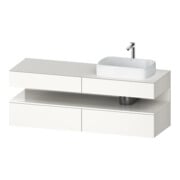 Duravit Meuble sous lavabo Qatego 160x55x60 cm, blanc brillant/bois m, Pl, évier droite-1
