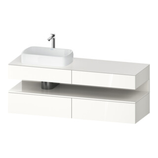 Duravit Meuble sous-lavabo Qatego 160x55x60 cm, blanc brillant, console, cuvette gauche