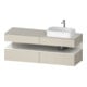 Duravit Meuble sous-lavabo Qatego 160x55x60 cm, blanc g/taupe m, Pl, à droite-1
