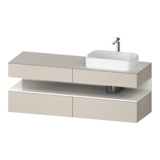 Duravit Meuble sous-lavabo Qatego 160x55x60 cm, blanc g/taupe m, Pl, B r, B