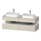 Duravit Meuble sous-lavabo Qatego 160x55x60 cm, blanc givre/taupe, placage, évier double-1