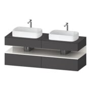 Duravit Meuble sous lavabo Qatego 160x55x60 cm, blanc/gris, laqué, 2 portes, 1 tiroir