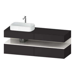 Duravit Meuble sous-lavabo Qatego 160x55x60 cm, blanc/gris m, Pl, évier gauche