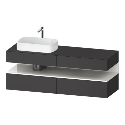 Duravit Meuble sous-lavabo Qatego 160x55x60 cm, blanc/gris m, Pl, gauche