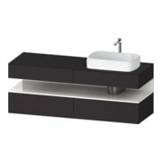 Duravit Meuble sous lavabo Qatego 160x55x60 cm, blanc/gris m, placage, brillant-1