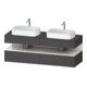 Duravit Meuble sous lavabo Qatego 160x55x60 cm, blanc/gris m, placage, évier double face-1