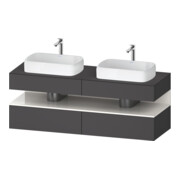 Duravit Meuble sous lavabo Qatego 160x55x60 cm, blanc/gris m, placage, évier double face-1