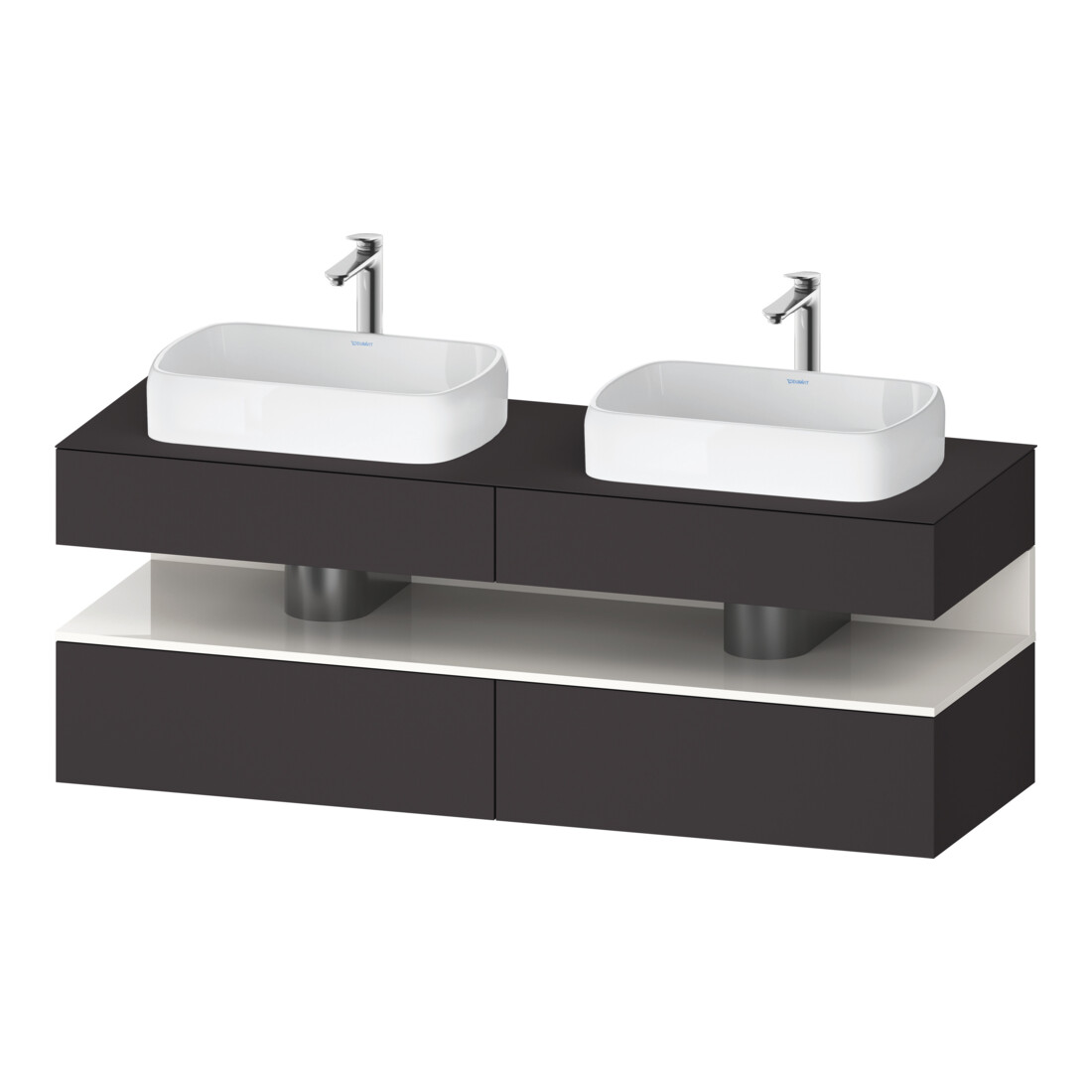 Duravit Meuble sous-lavabo Qatego 160x55x60 cm, blanc/gris, Pl, B bs, B