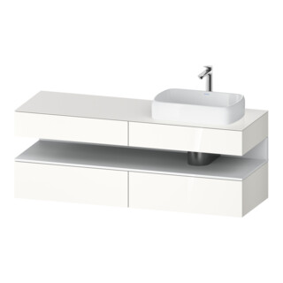 Duravit Meuble sous-lavabo Qatego 160x55x60 cm, blanc mat/blanc brillant, à droite