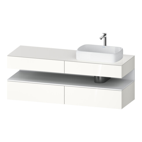Duravit Meuble sous-lavabo Qatego 160x55x60 cm, blanc mat/blanc brillant, à droite