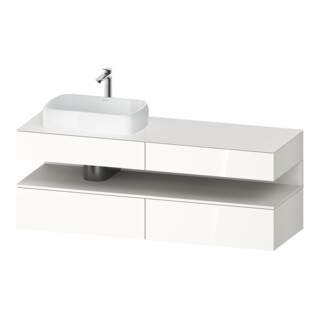 Duravit Meuble sous lavabo Qatego 160x55x60 cm, blanc mat/blanc brillant, gauche