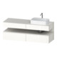 Duravit Meuble sous-lavabo Qatego 160x55x60 cm, blanc mat/blanc brillant, Pl, lavabo à droite-1