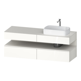 Duravit Meuble sous-lavabo Qatego 160x55x60 cm, blanc mat/blanc brillant, placage, niche