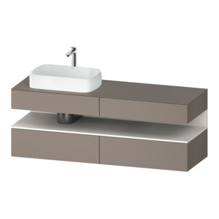 Duravit Meuble sous lavabo Qatego 160x55x60 cm, blanc mat/brillant, gauche