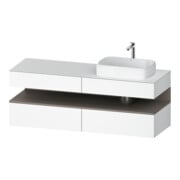 Duravit Meuble sous-lavabo Qatego 160x55x60 cm, blanc mat/brillant, placage, brillant