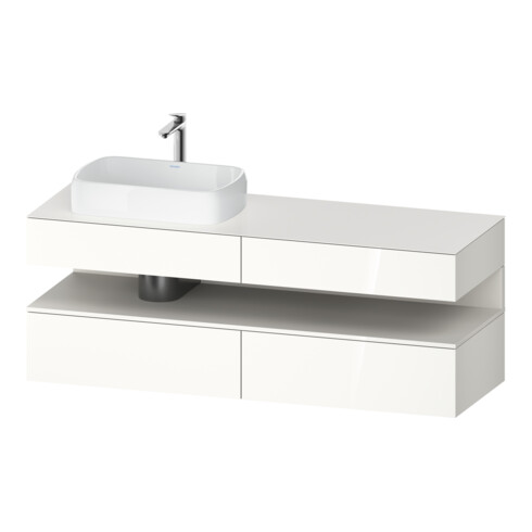Duravit Meuble sous lavabo Qatego 160x55x60 cm, blanc mat/brillant, placage, niche