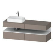 Duravit Meuble sous-lavabo Qatego 160x55x60 cm, blanc mat/brillant, placard, évier gauche-1