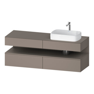 Duravit Meuble sous lavabo Qatego 160x55x60 cm, blanc mat, console, lavabo droit