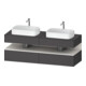 Duravit Meuble sous lavabo Qatego 160x55x60 cm, blanc mat/gravé mat, plan, évier double face