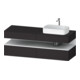 Duravit Meuble sous lavabo Qatego 160x55x60 cm, blanc mat/Gris mat, placage, évier droit-1