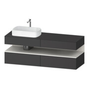 Duravit Meuble sous-lavabo Qatego 160x55x60 cm, blanc mat/gris mat, placage, évier gauche-1
