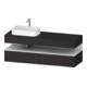 Duravit Meuble sous lavabo Qatego 160x55x60 cm, blanc mat/gris mat, plan, blanc laqué, niche-1