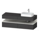 Duravit Meuble sous-lavabo Qatego 160x55x60 cm, blanc mat/gris mat, plan, évier à droite-1
