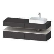 Duravit Meuble sous-lavabo Qatego 160x55x60 cm, blanc mat/gris mat, plan, évier à droite-1