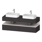 Duravit Meuble sous-lavabo Qatego 160x55x60 cm, blanc mat/gris mat, plan, évier double-1