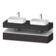 Duravit Meuble sous-lavabo Qatego 160x55x60 cm, blanc mat/Gris mat, plan, évier double face-1