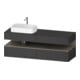 Duravit Meuble sous-lavabo Qatego 160x55x60 cm, blanc mat/Gris mat, plan, évier gauche-1