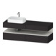 Duravit Meuble sous-lavabo Qatego 160x55x60 cm, blanc mat/gris mat, plan, évier gauche-1