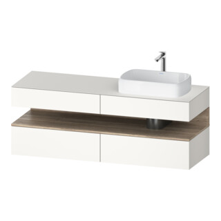 Duravit Meuble sous lavabo Qatego 160x55x60 cm, blanc mat, niche