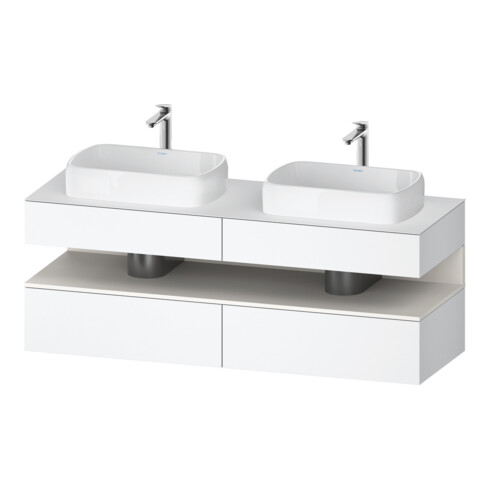 Duravit Meuble sous-lavabo Qatego 160x55x60 cm, blanc mat, Pl, B bs, B