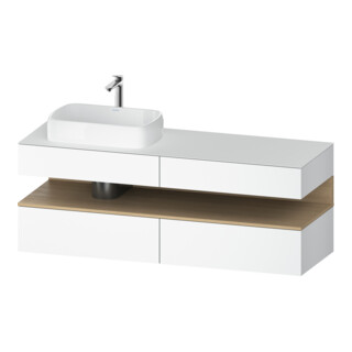 Duravit Meuble sous-lavabo Qatego 160x55x60 cm, blanc mat, placage, brillant