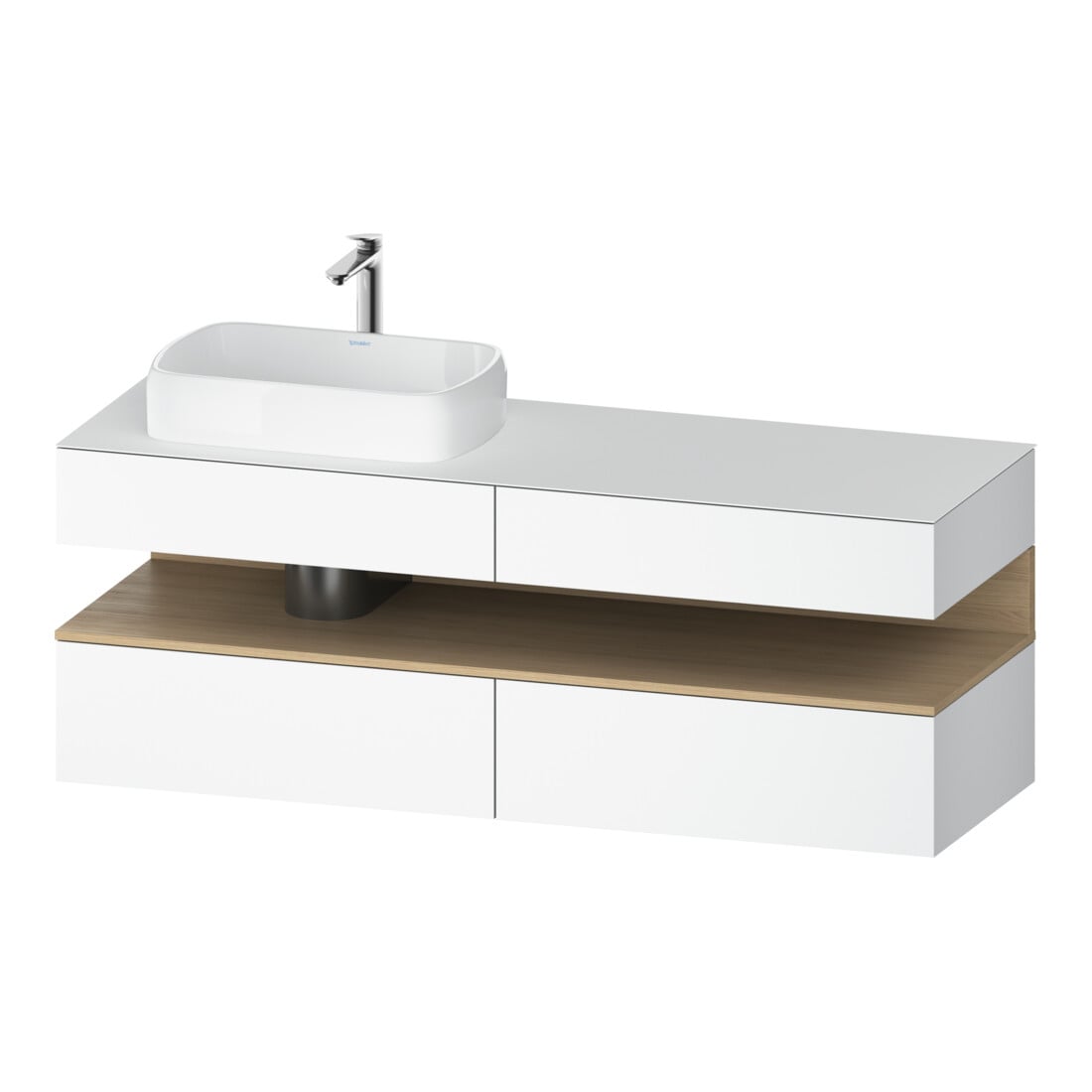 Duravit Meuble sous-lavabo Qatego 160x55x60 cm, blanc mat, placage, brillant