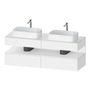 Duravit Meuble sous lavabo Qatego 160x55x60 cm, blanc mat, placage, côtés ouverts, niche